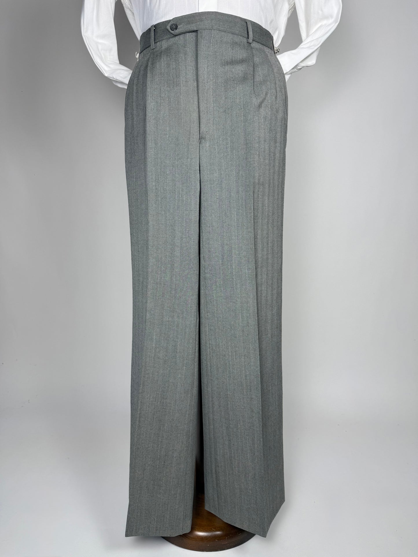 Completo 3 pezzi anni '70 herrigbone grigio - tg. 44