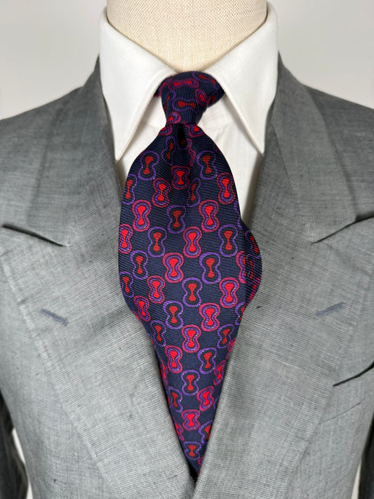 Cravatta Missoni fantasia lombata viola rosso blu