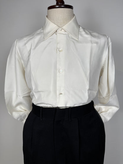 Camicia da smoking anni ‘70 in seta pura - collo 43 tg. L