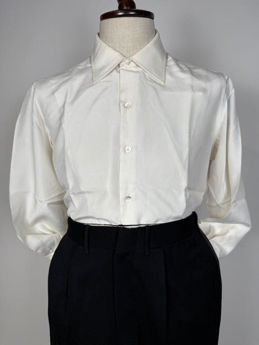 Camicia da smoking anni ‘70 in seta pura - collo 43 tg. L