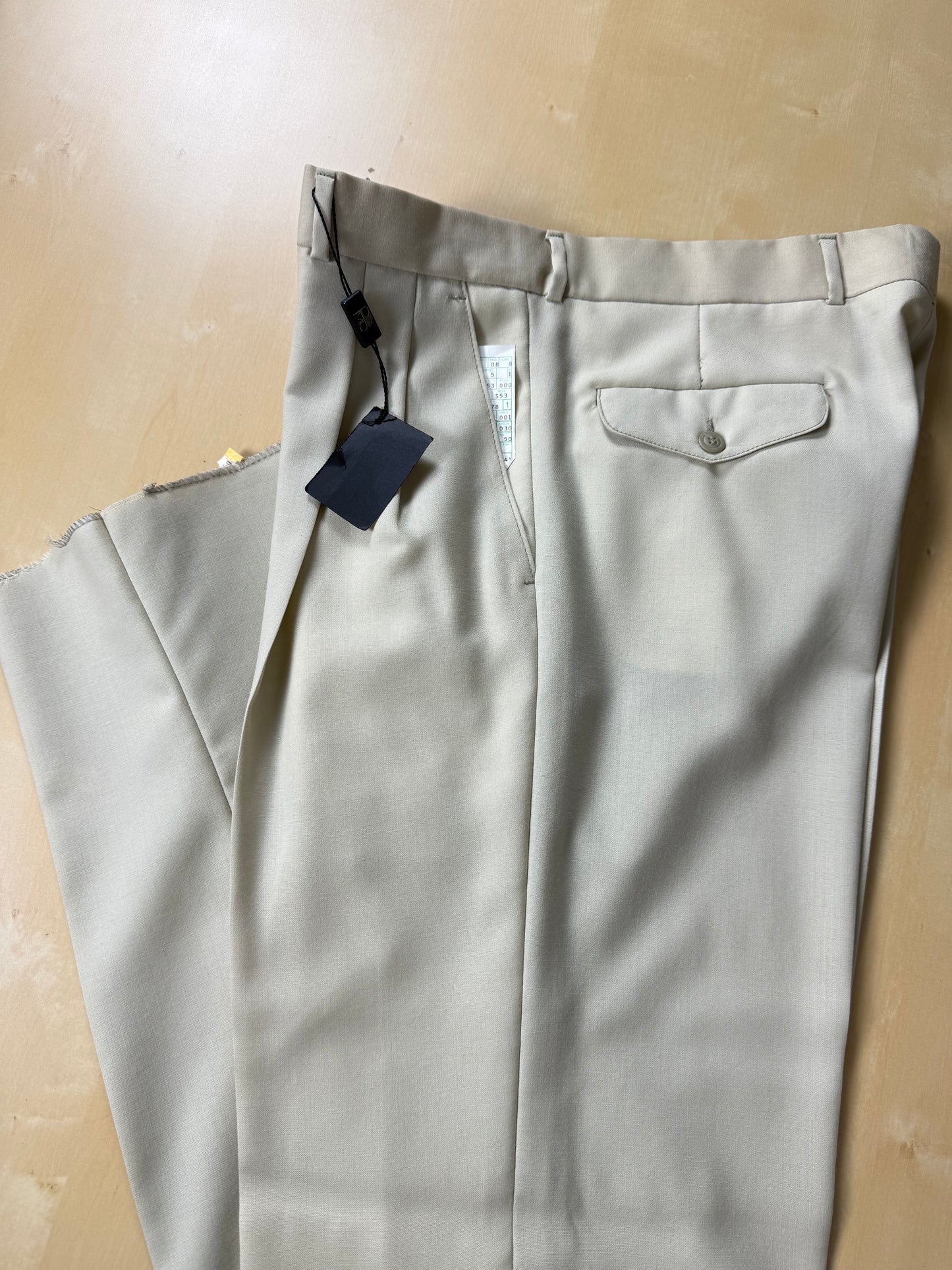 Pantaloni fresco lana bianco avorio anni '80 (NOS) - tg. 50
