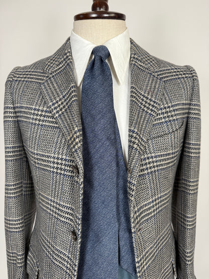 Giacca sportiva sartoriale anni ‘60 puro cashmere inserti in pelle - tg. 42
