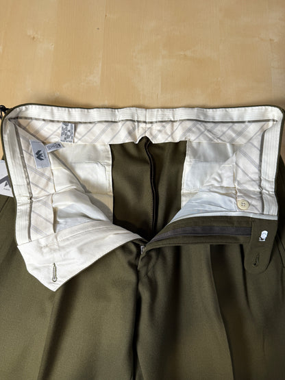 Pantaloni anni ‘80 flanella verde oliva (NOS) - tg. 48
