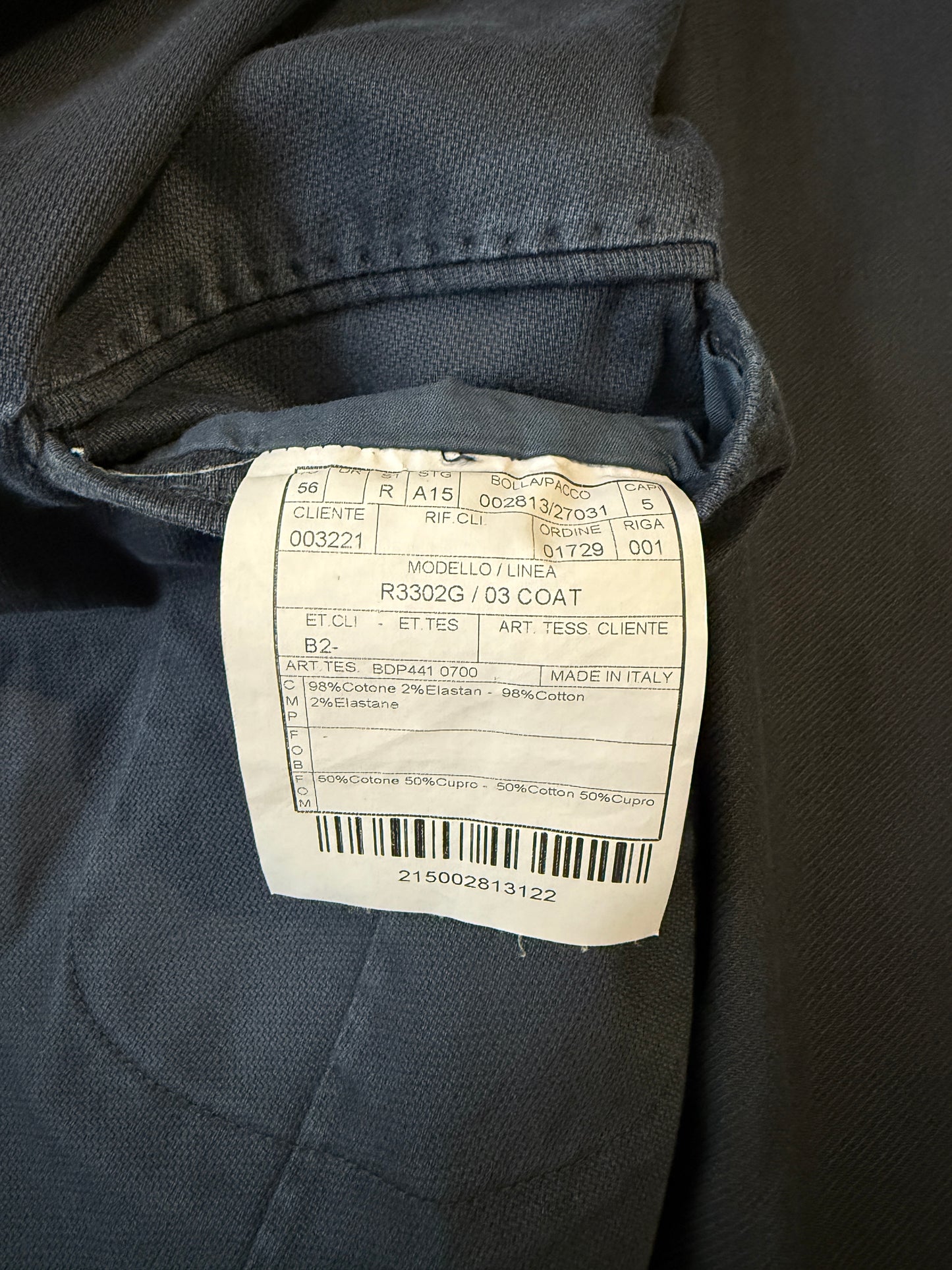 Giacca Boglioli destrutturata in piquet di cotone blu - tg. 54/56