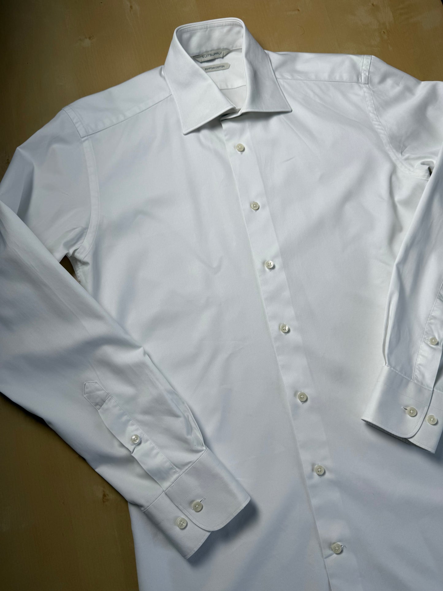 Camicia bianca Suitsupply twill cotone egiziano - XS/S collo 38