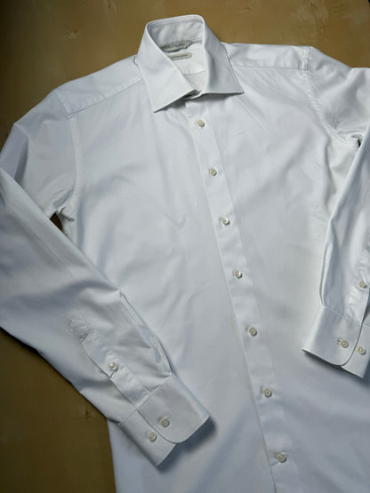 Camicia bianca Suitsupply twill cotone egiziano - XS/S collo 38