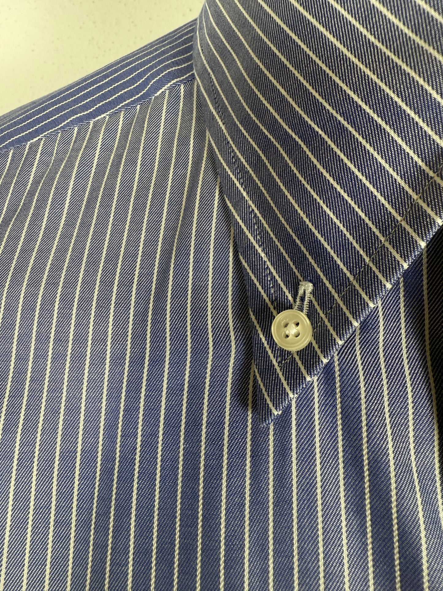 Camicia Ermenegildo Zegna Gritti blu riga in twill ritorto - L collo 42