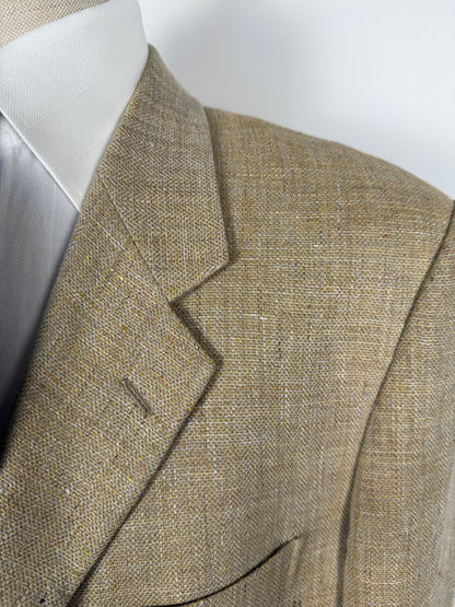 Giacca anni ‘90 in tela misto lino, lana e mohair - tg. 52/54