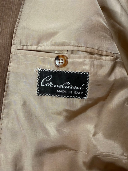 Completo Corneliani anni ‘70 lana pettinata marrone - tg. 48