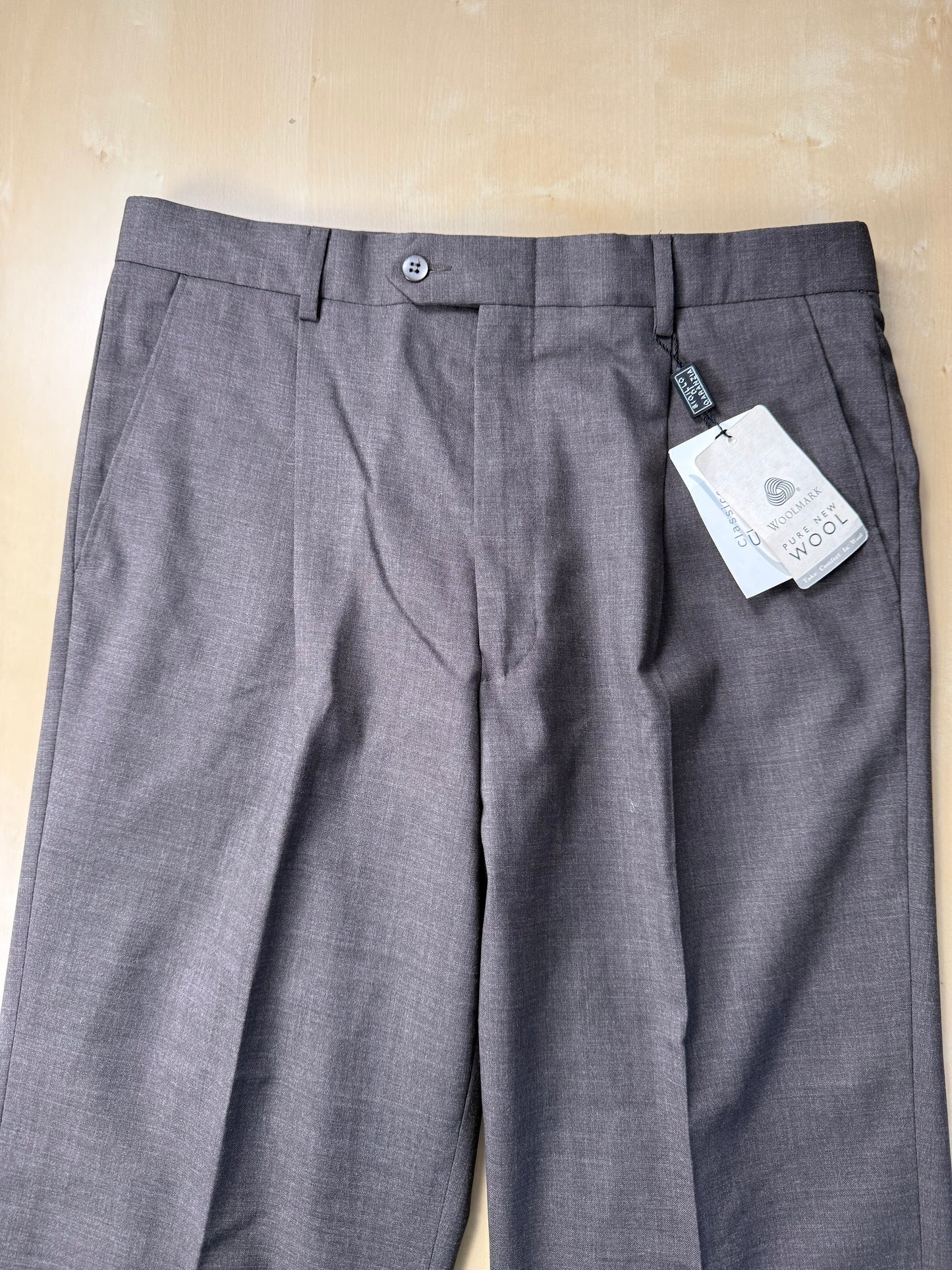 Pantaloni fresco lana marrone anni ‘90 (NOS) - tg. 48