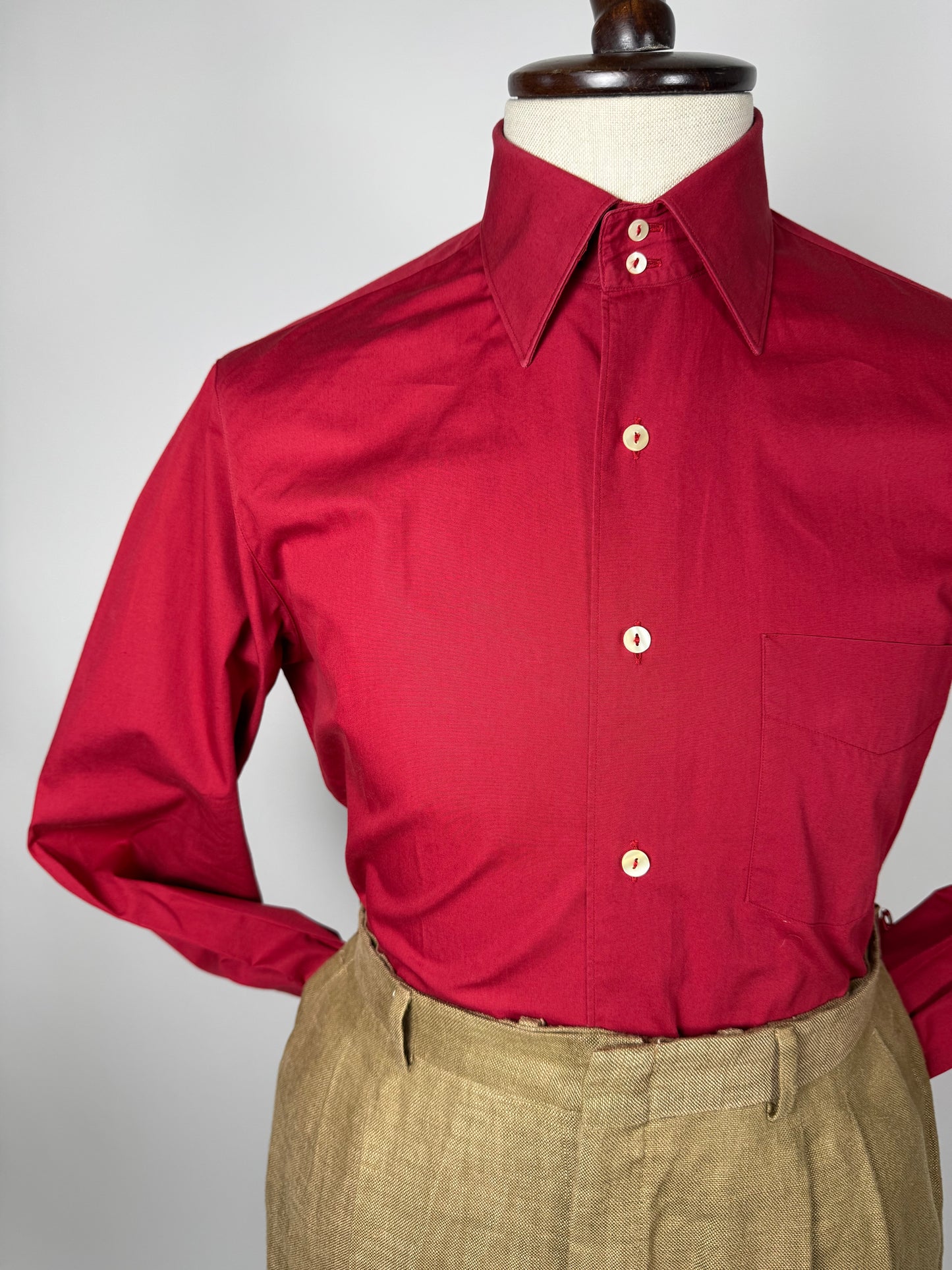 Camicia popeline rosso vivo - M collo 40