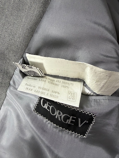 Completo 3 pezzi anni '70 herrigbone grigio - tg. 44