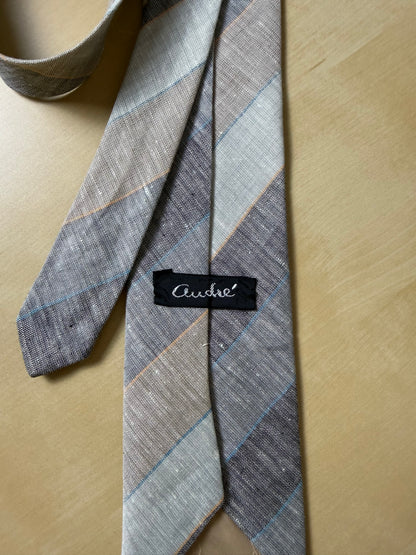Cravatta vintage in lino grigio chiaro