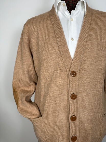 Cardigan vintage in cammello e lana - tg. L (50/52)