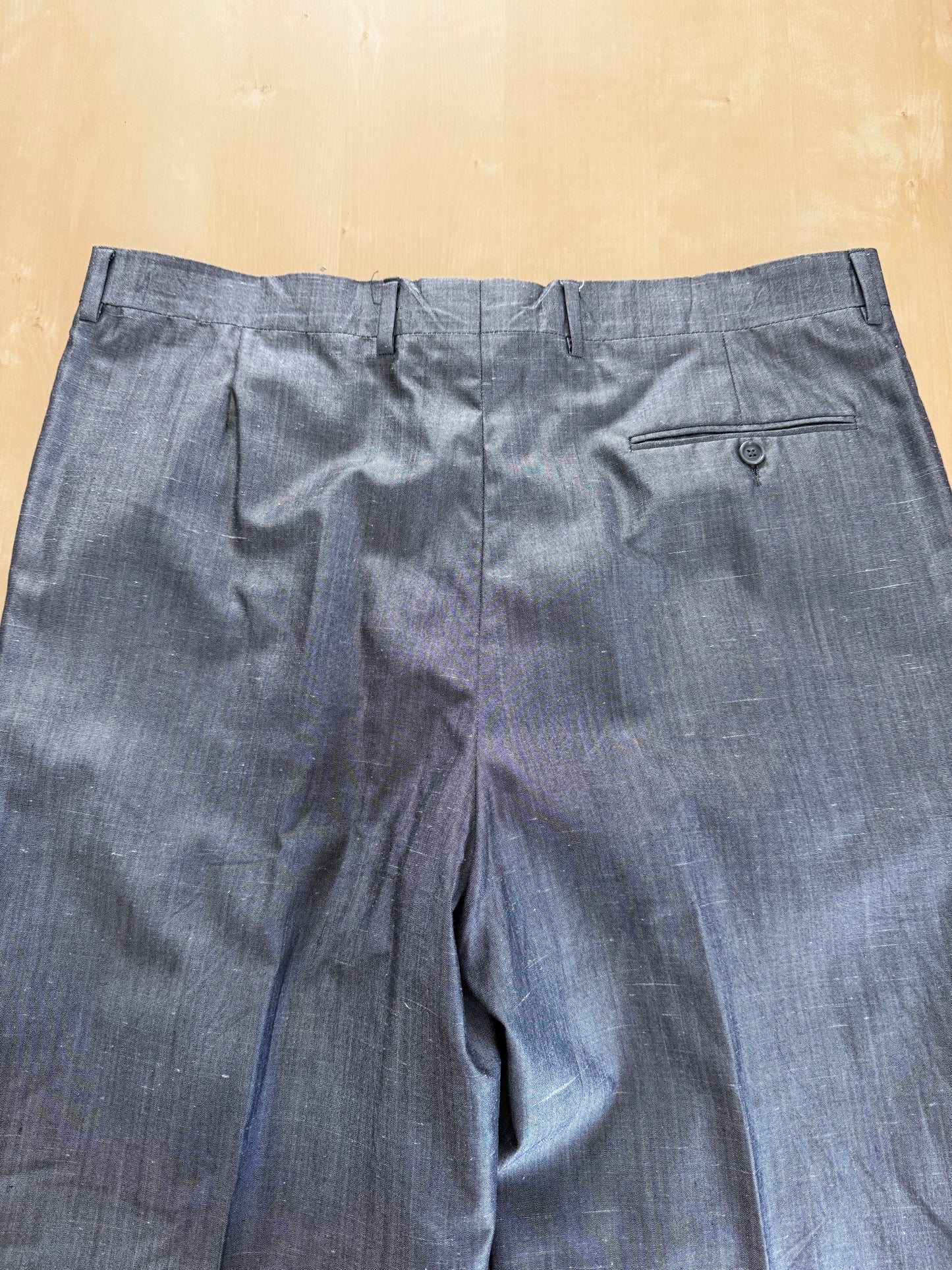 Completo anni '80 in seta shantung grigio - tg. 56/58