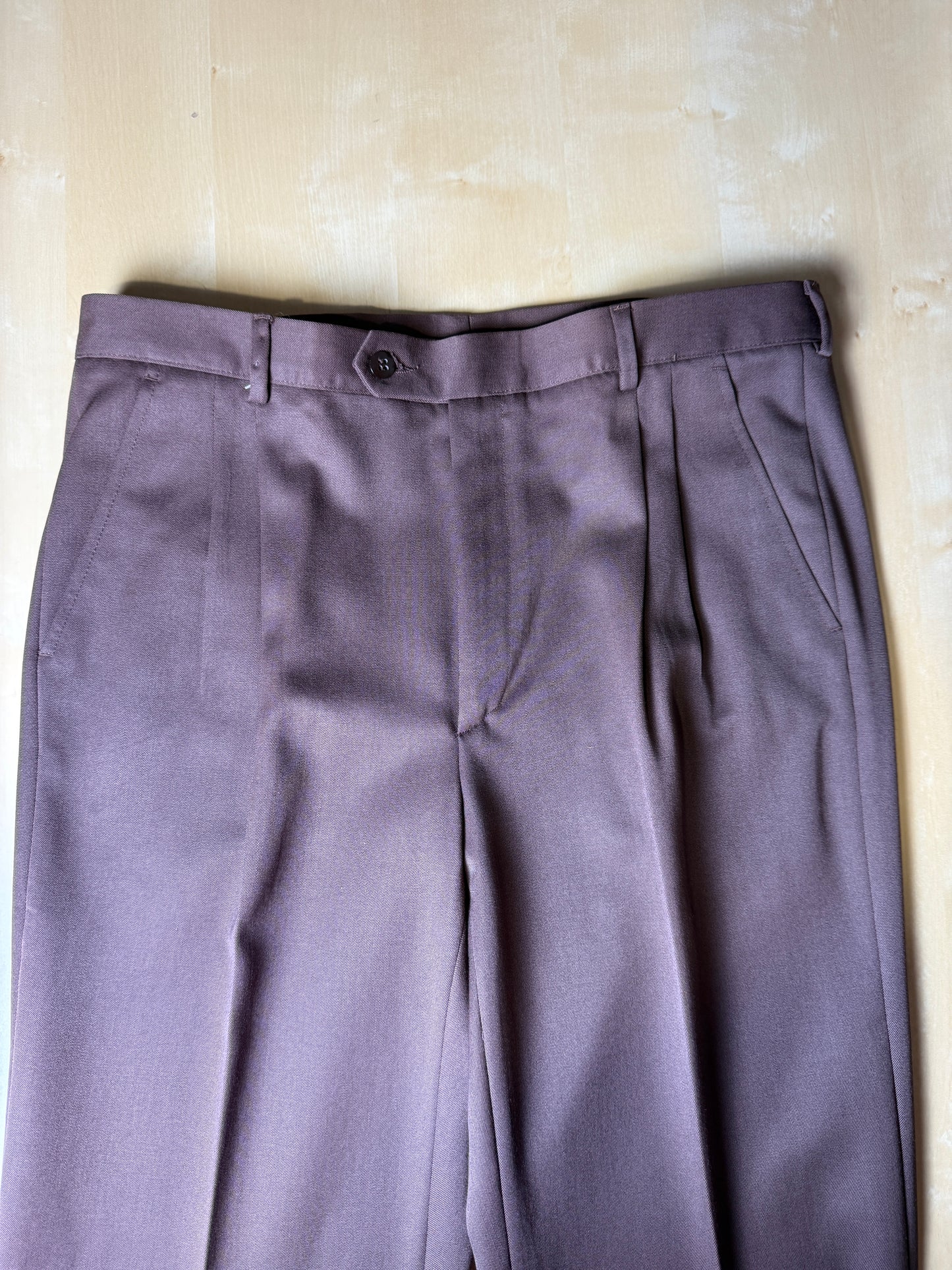 Pantaloni anni ‘80 twill pettinato marrone cacao (NOS) - tg. 48