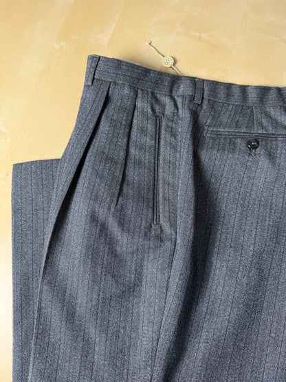 Pantaloni lana pettinata grigio gessato (NOS) - tg. 52