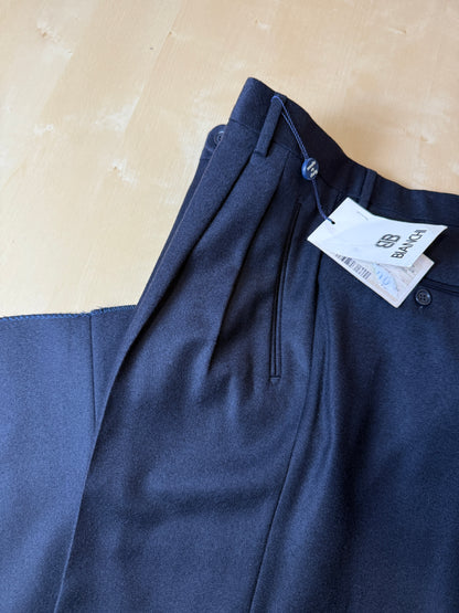 Pantaloni anni ‘80 flanella blu notte (NOS) - tg. 48/50
