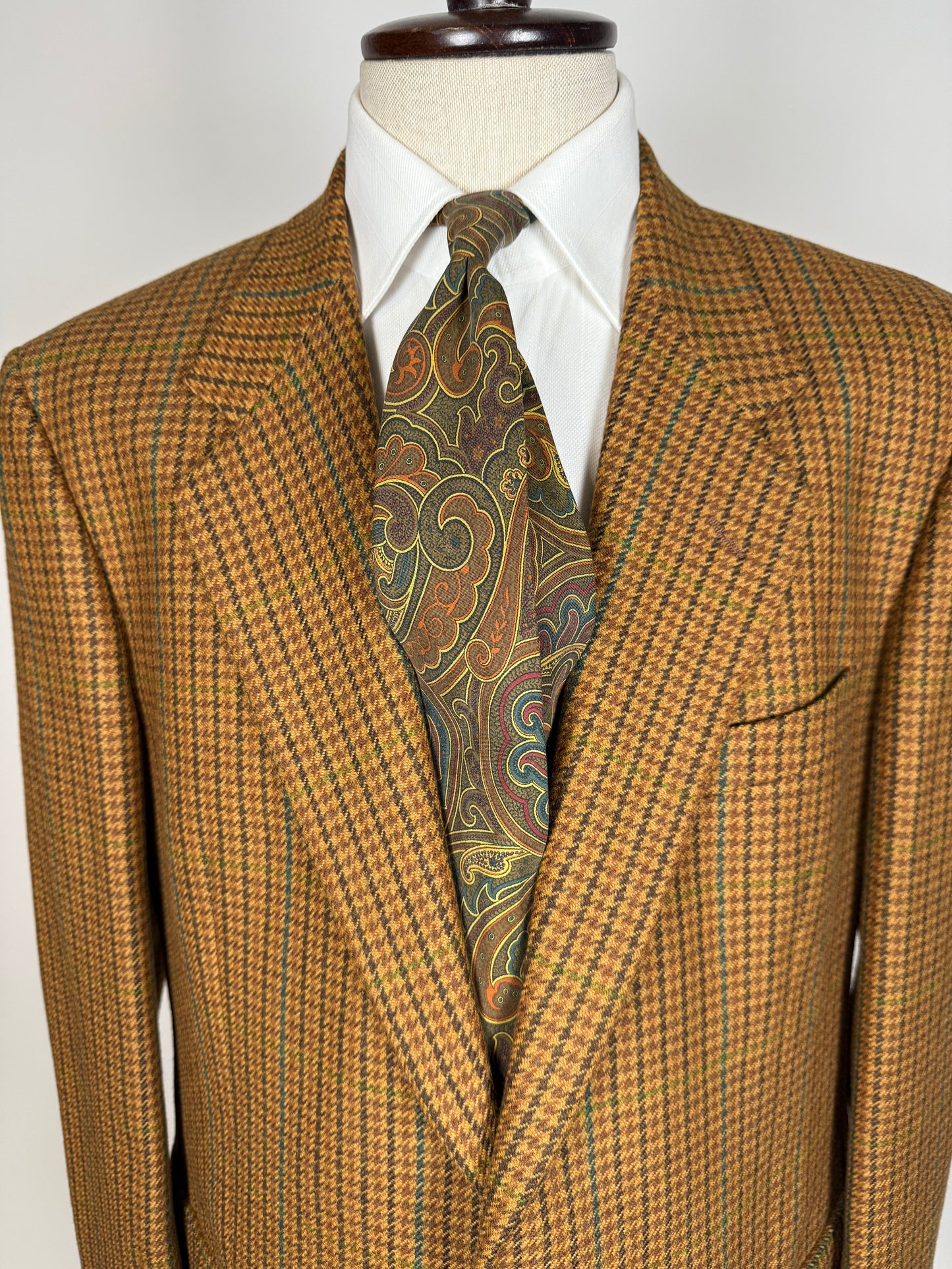 Giacca anni ‘80 pied-de-poule senape - tg. 54