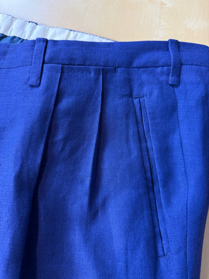 Completo sartoriale F. Di Marco lino irlandese blu (doppio pantalone) - tg. 52 corta