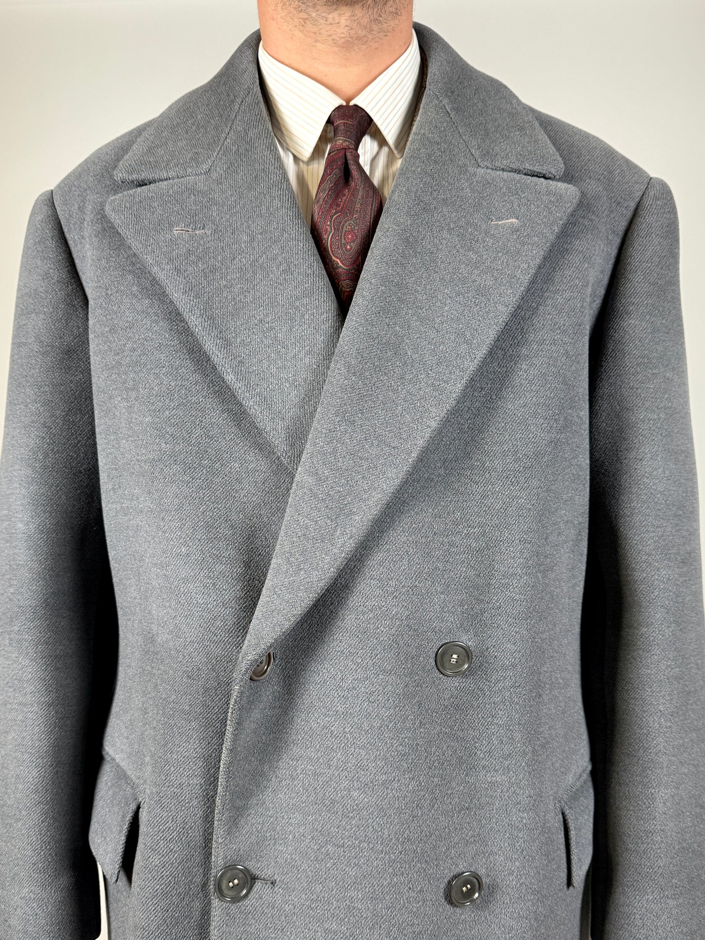 Cappotto anni ‘40 sartoriale doppiopetto - tg. 48-50