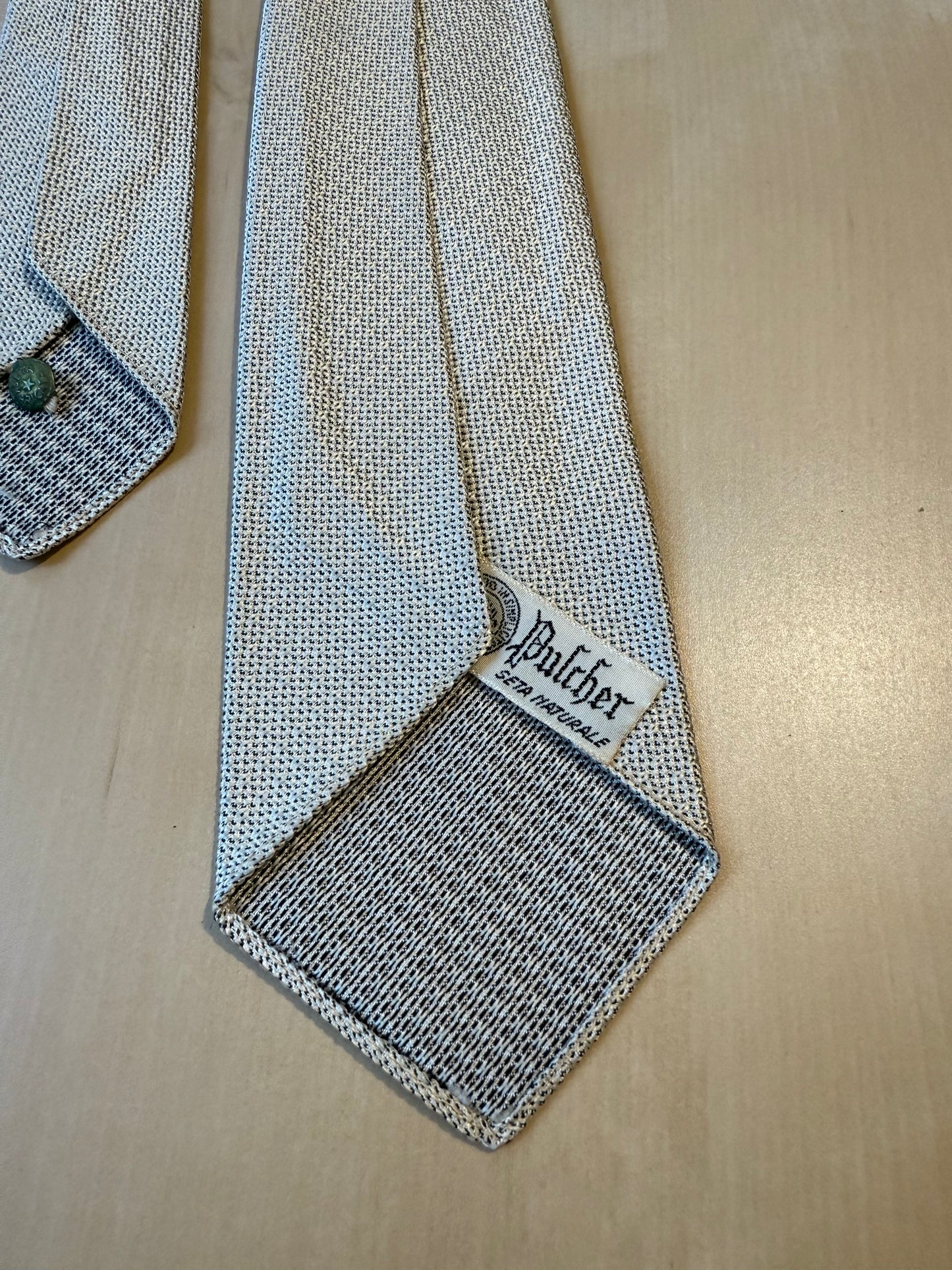 Cravatta anni ‘60 in grenadine di seta color ecru