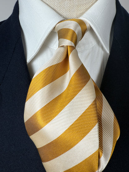 Cravatta regimental oro e panna