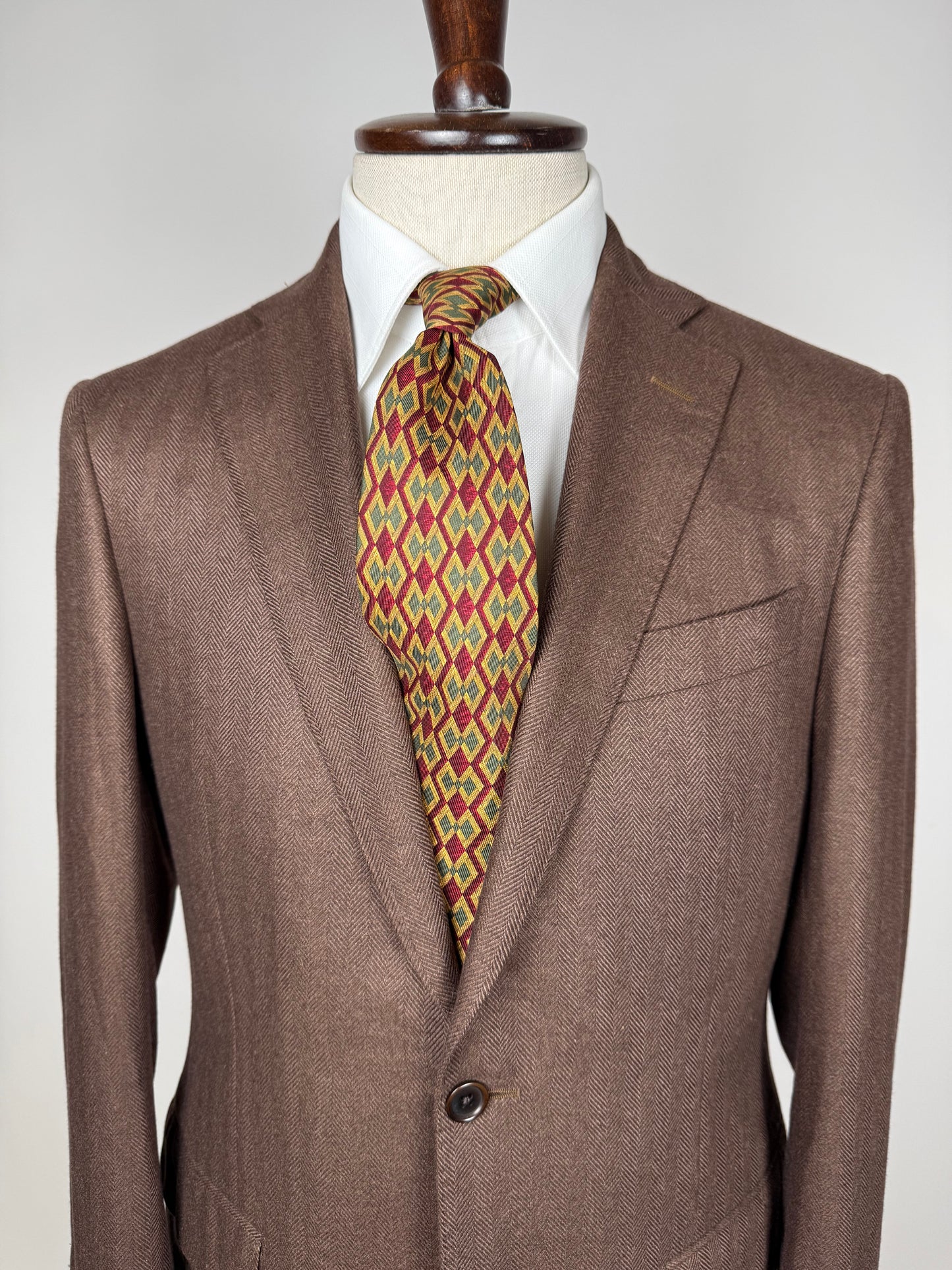 Giacca in puro cashmere Piacenza marrone spigato - tg. 48