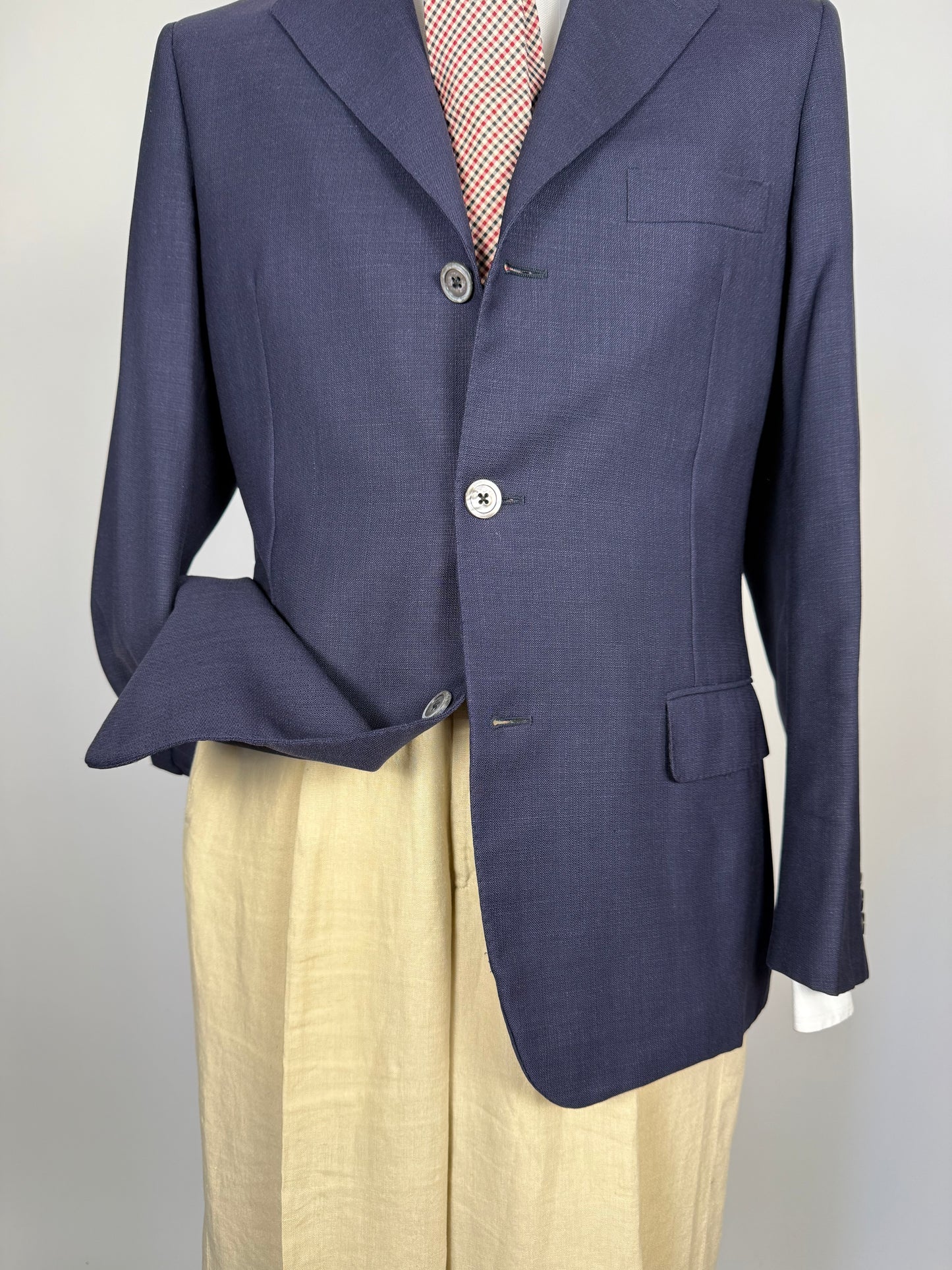 Giacca Aquascutum estiva hopsack blu- tg. 48