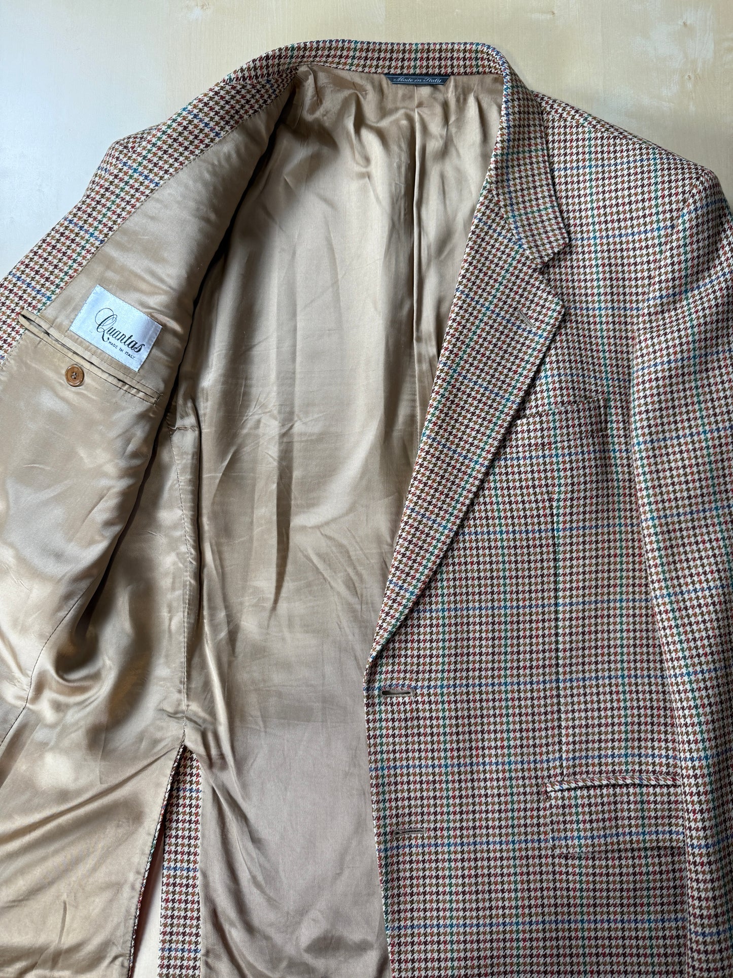 Giacca anni ‘80 pied-de-poule multicolore lana e cashmere - tg. 50/52