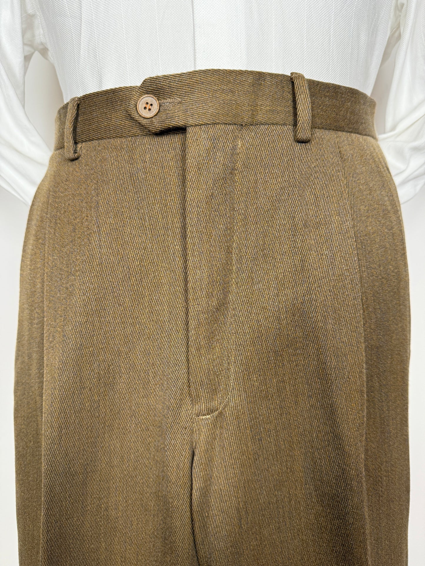 Pantaloni anni ‘80 in covert verde cachi - tg. 52