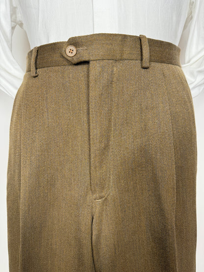 Pantaloni anni ‘80 in covert verde cachi - tg. 52