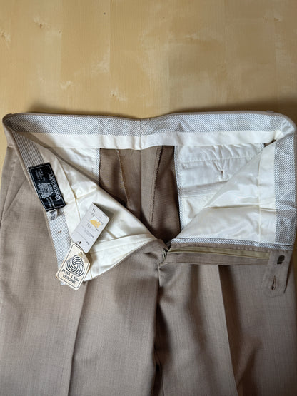 Pantaloni anni ‘70 lana pettinata beige (NOS) - tg. 52