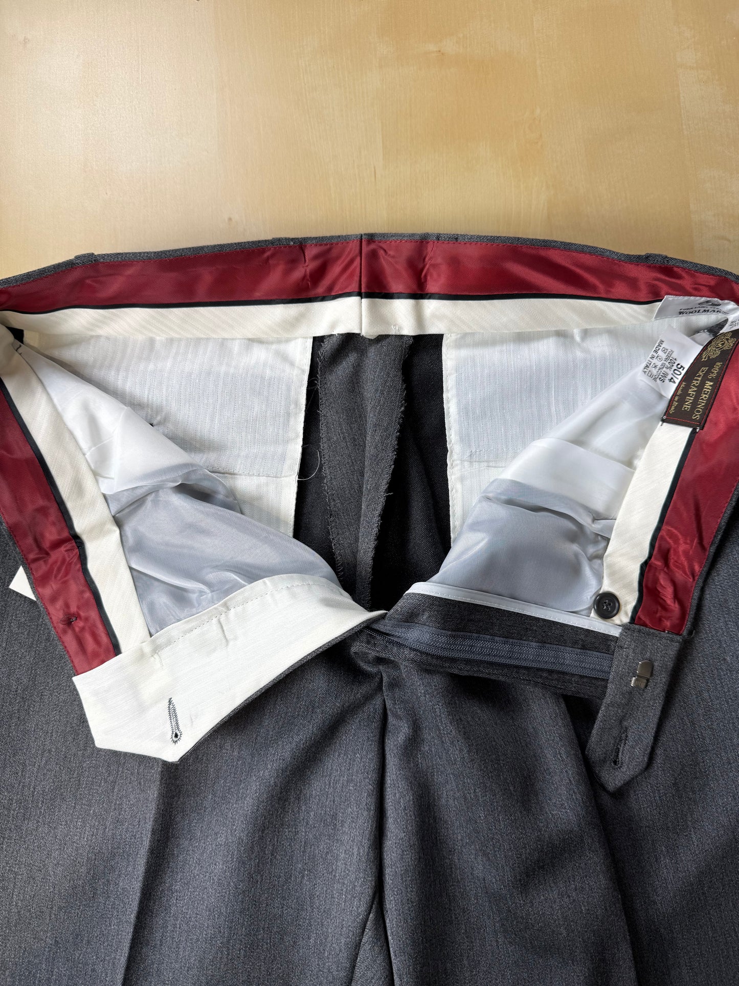 Pantaloni anni ‘90 flanella pettinata grigio medio (NOS) - tg. 50/52