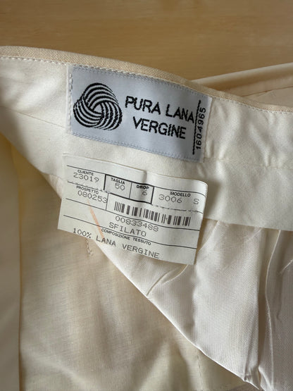 Pantaloni Pierre Cardin fresco lana avorio anni ‘80 (NOS) - tg. 50