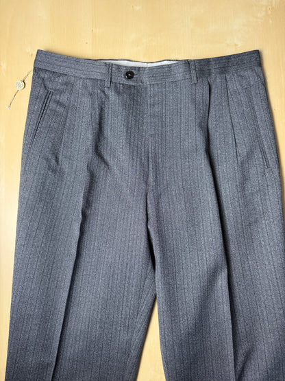 Pantaloni lana pettinata grigio gessato (NOS) - tg. 52