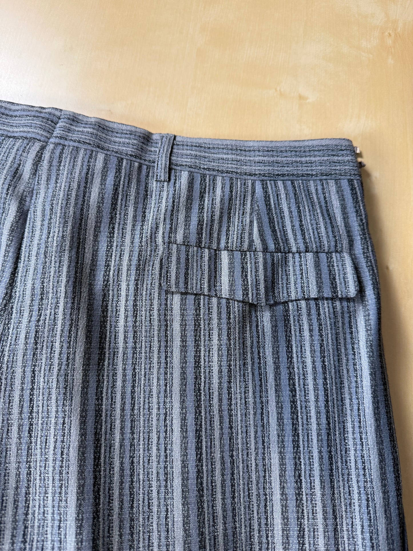 Pantaloni anni ‘80 in fresco lana grigio striato (NOS) - tg. 52