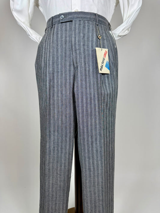 Pantaloni anni '80 grigio chiaro misto lana viscosa e seta (NOS) - tg. 50