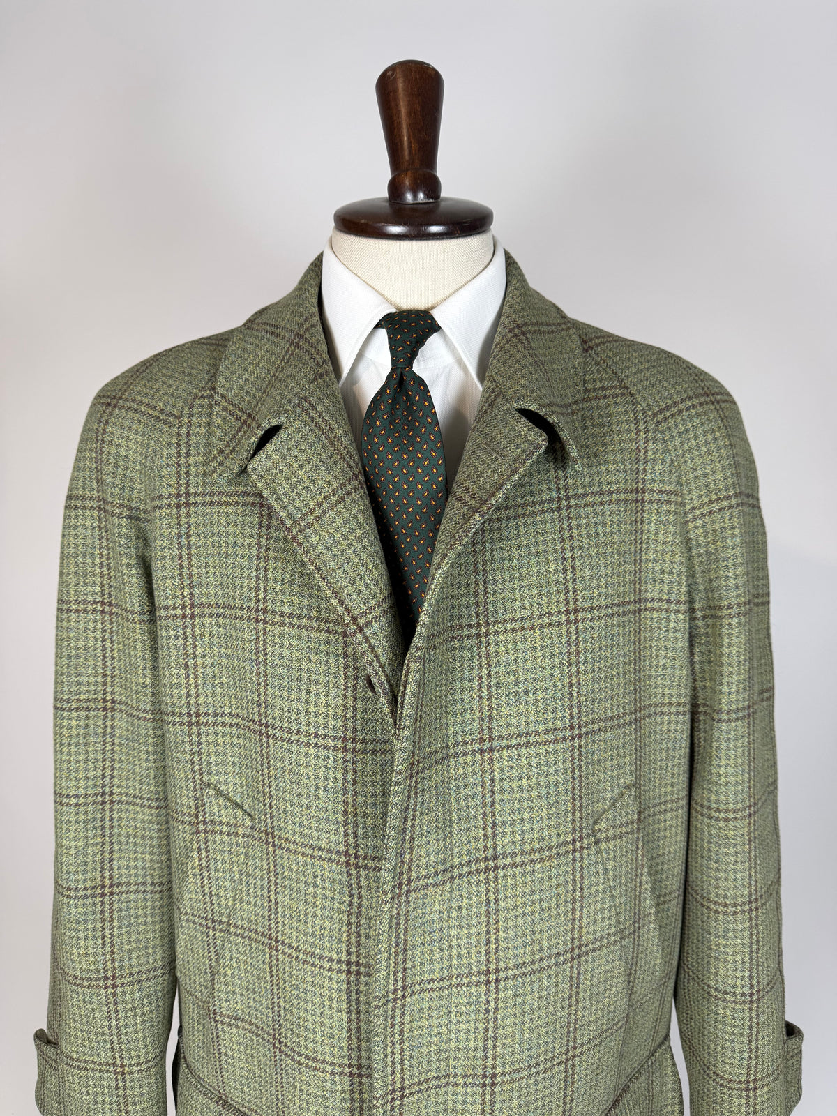 Cappotto raglan De Paz tweed verde cachi - tg. 54-56