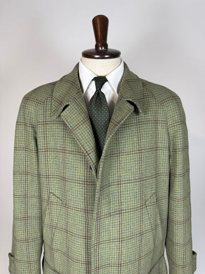 Cappotto raglan De Paz tweed verde cachi - tg. 54-56