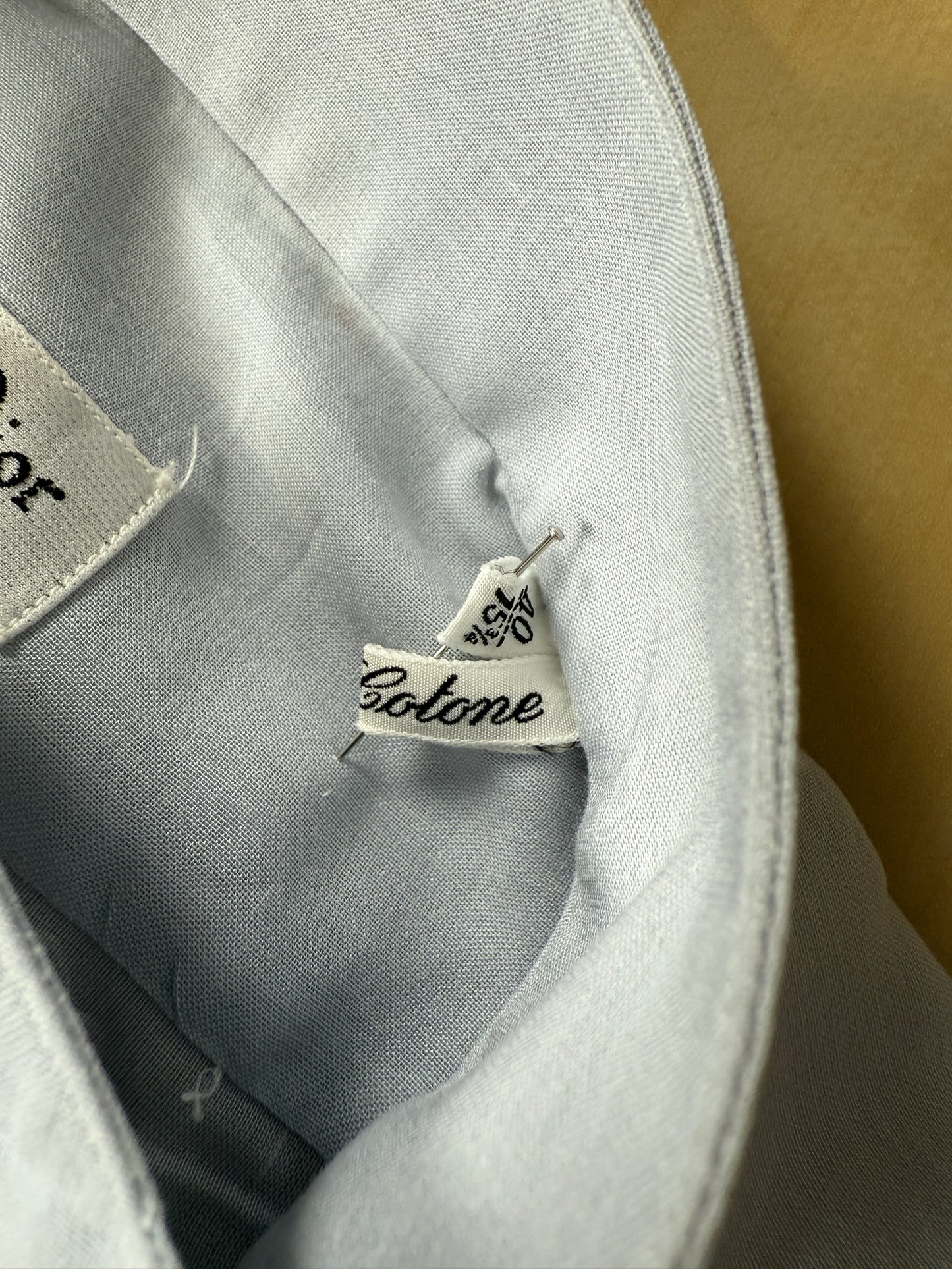 Camicia da smoking Dior Monsieur vintage azzurra - tg. S collo 40