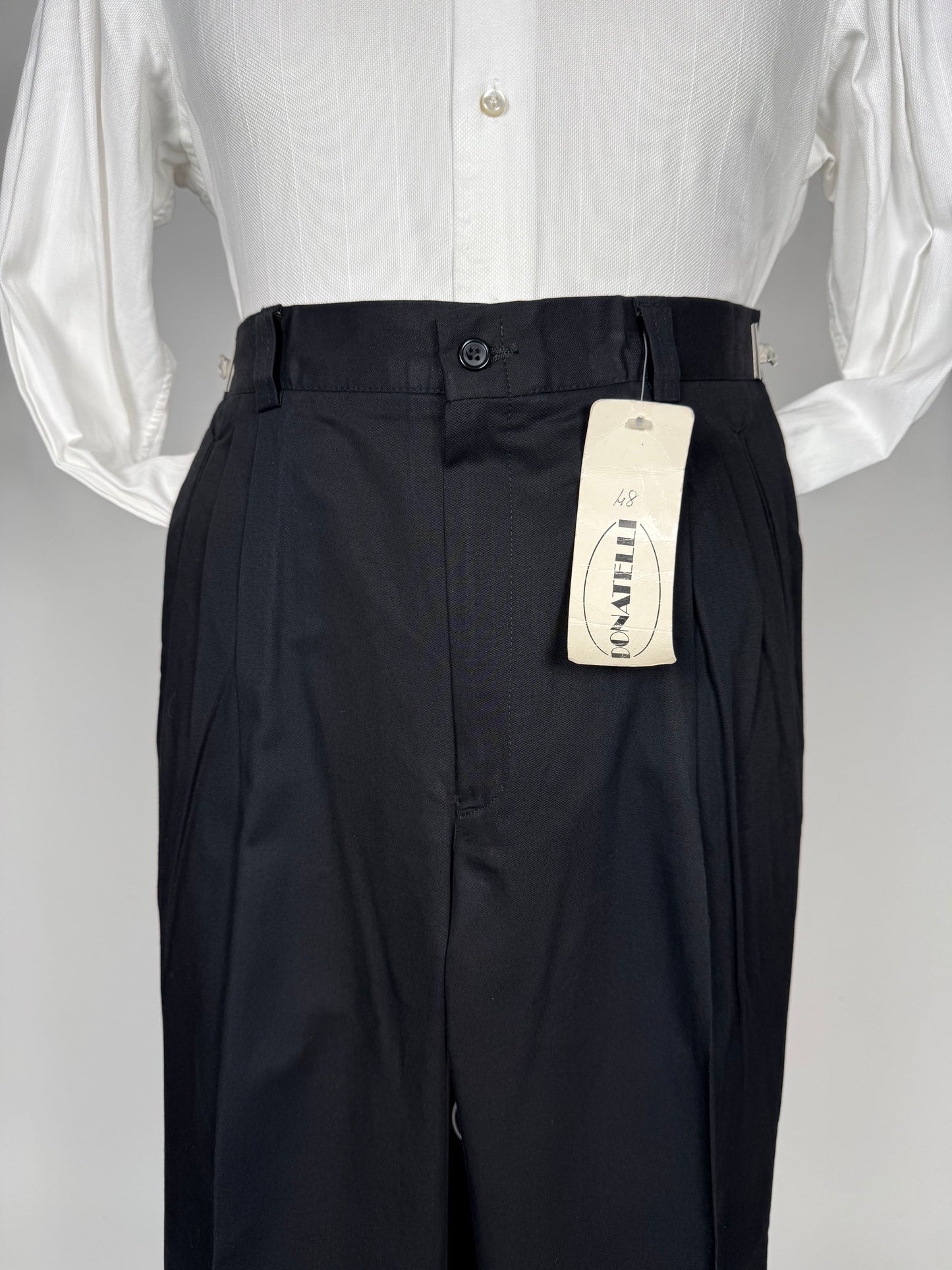 Pantaloni anni '80 in cotone nero (NOS) - tg. 48