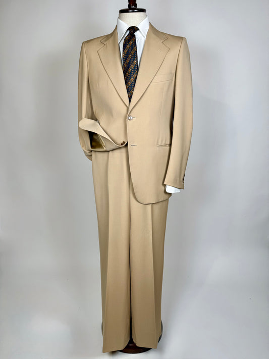 Completo anni ‘70 twill pettinato beige - tg. 46/48