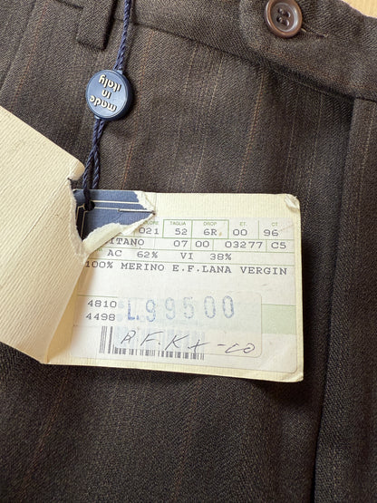 Pantaloni anni ‘80 flanella pettinata marrone scuro (NOS) - tg. 50