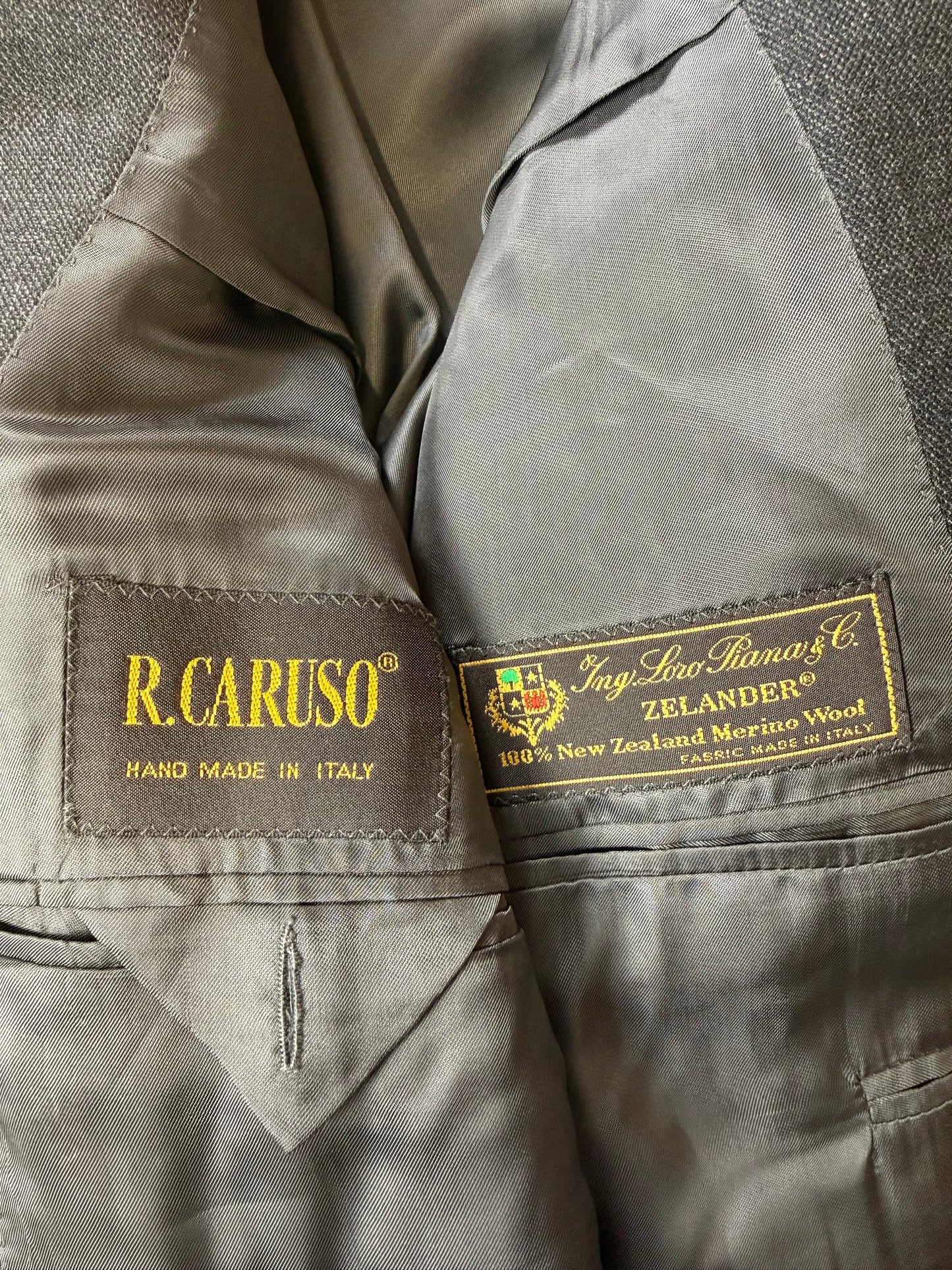 Giacca Caruso grisaglia cardata tessuto Loro Piana Zelander - tg. 54