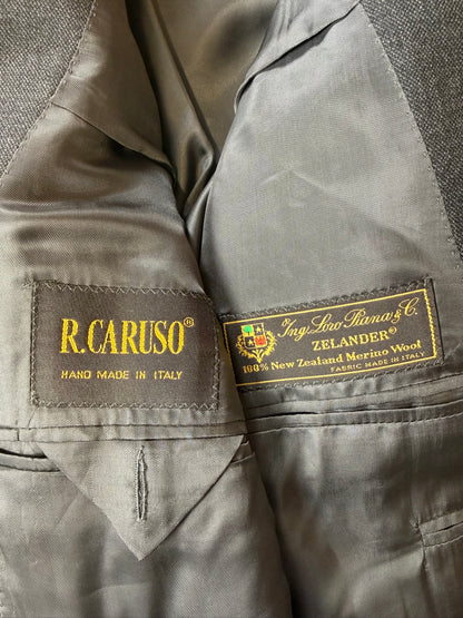 Giacca Caruso grisaglia cardata tessuto Loro Piana Zelander - tg. 54