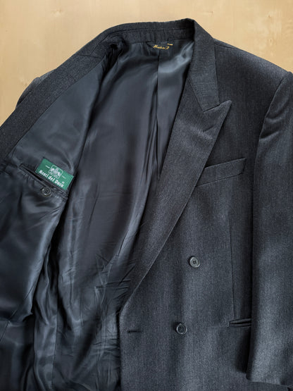 Completo doppiopetto anni ‘80 flanella antracite - tg. 52