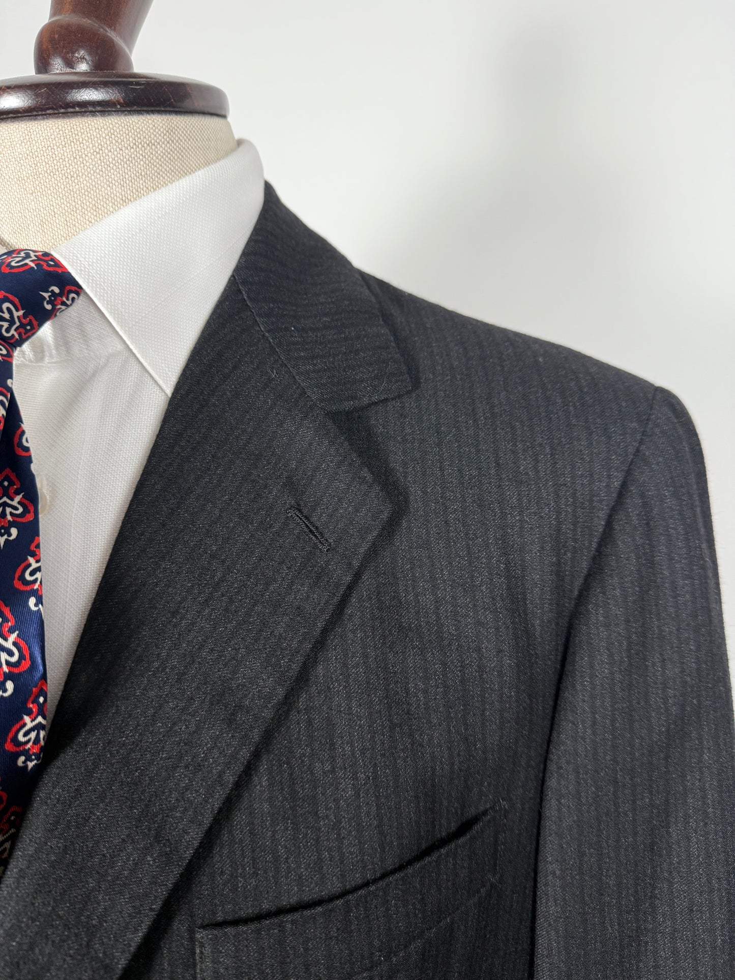 Giacca anni '50/'60 flanella antracite gessato - tg. 50/52