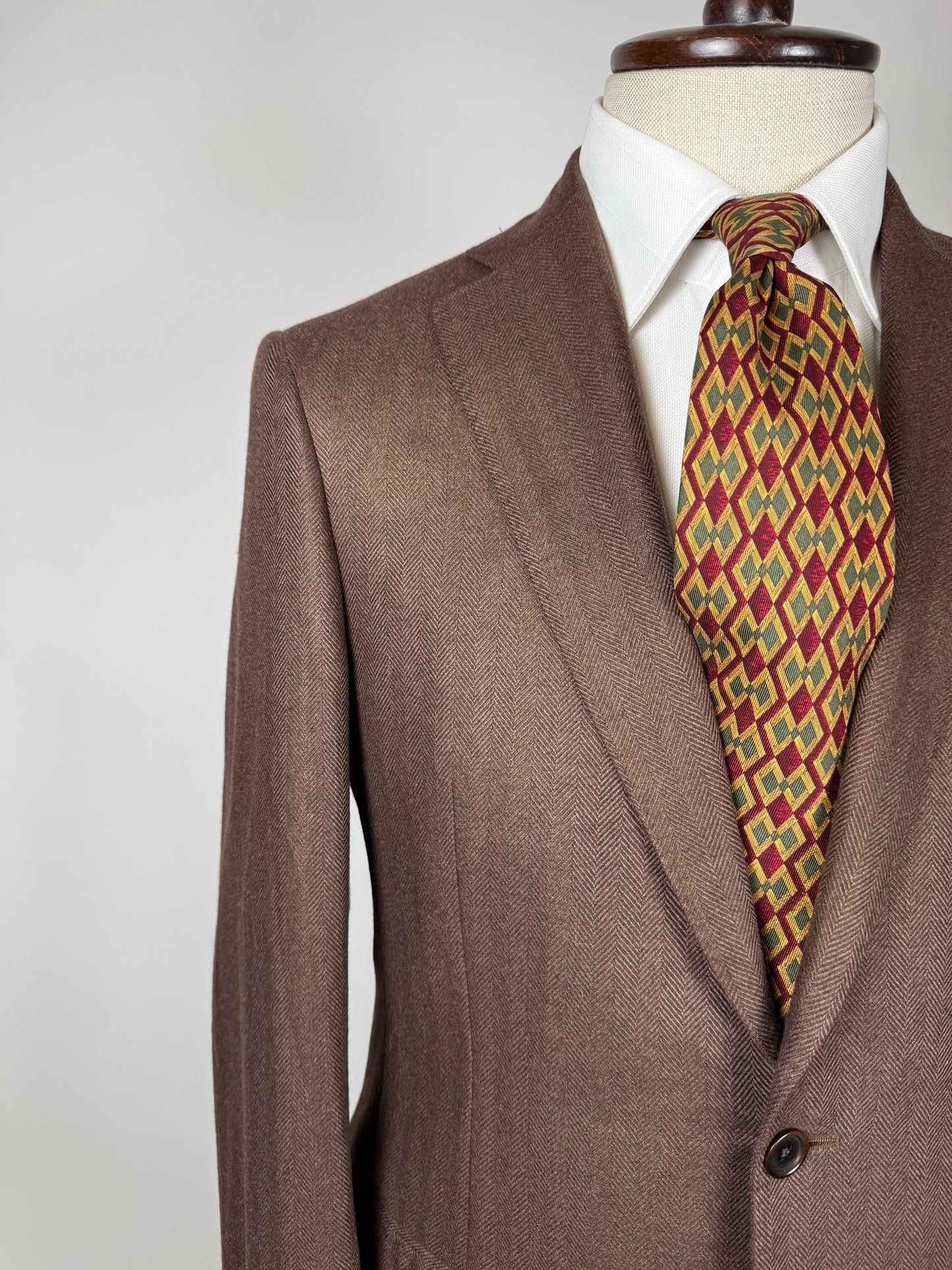 Giacca in puro cashmere Piacenza marrone spigato - tg. 48