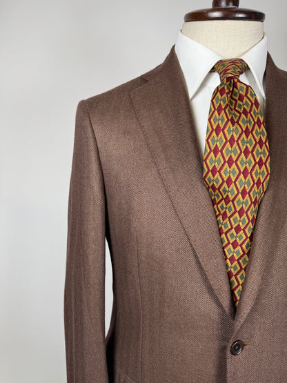Giacca in puro cashmere Piacenza marrone spigato - tg. 48